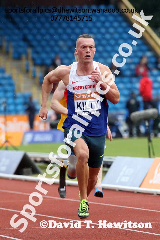 Richard Kilty (Gateshead), 100 metres, 2014 Sainsbury's British Championships. Photo: David T. Hewitson/Sports for All Pics